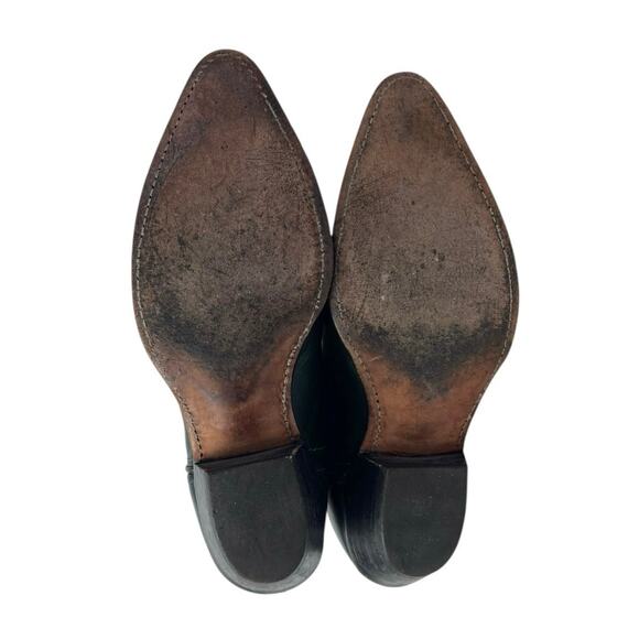 Vintage Code West Green Leather Pointed Toe Mid Calf Western Cowboy Boots Sz 5.5 - Picture 4 of 9